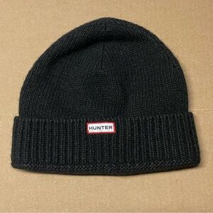 Hunter Classic Black Beanie Knit Hat Wool Blend Cuffed